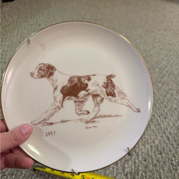 Vintage 1997 Laurelwood Collectors Edition Numbered Brittany Spaniel Plate Rare - Picture 3 of 8